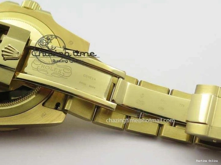 0414 GMT-Master II 116759 YG Bp-Maker Blue Ruby Crystal Bezel Black Dial On YG Bracelet A NewStyle 3775